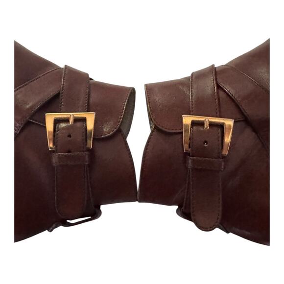 Bally Bickford Brown Leather Ankle Strap Boots Size 5½ M Made in Italy - Picture 9 of 16